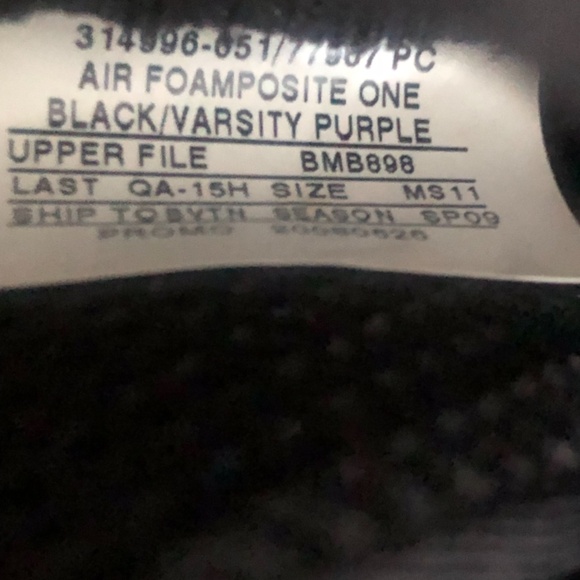 NIKE AIR FOAMPOSITE ONE EGGPLANT Replacement Single Shoe